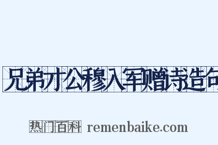 兄弟才公穆入军赠诗造句是什么意思的图片